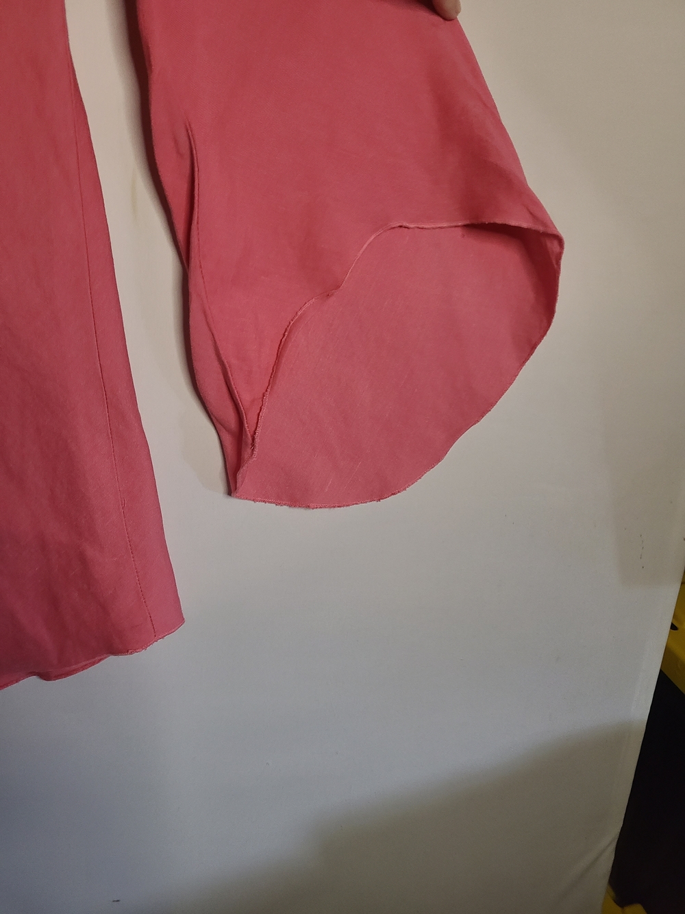 Caren Sport Linen Blend Asymmetric Tunic Pink Bell Sleeve Plus Size 1X - Picture 4 of 10